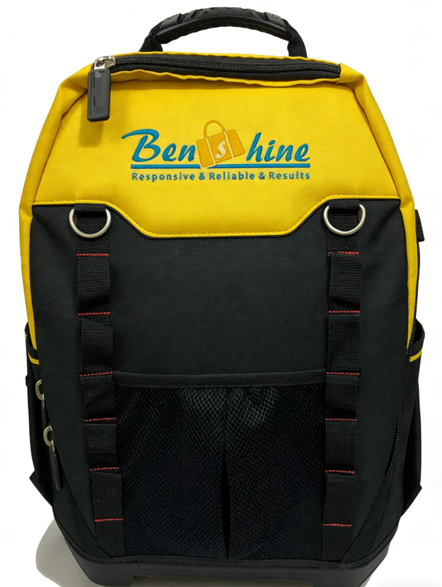 custom backpack SKU BP24 manufactured at Benshine's Xiamen factory